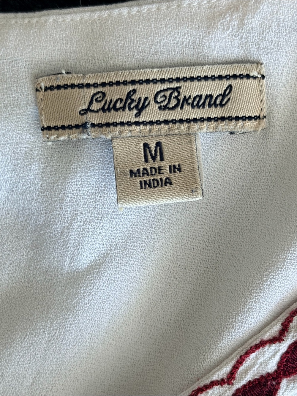 Lucky Brand Hannah Shift Dress Embroidered Boho White Sleeveless Women's Medium - Picture 6 of 8